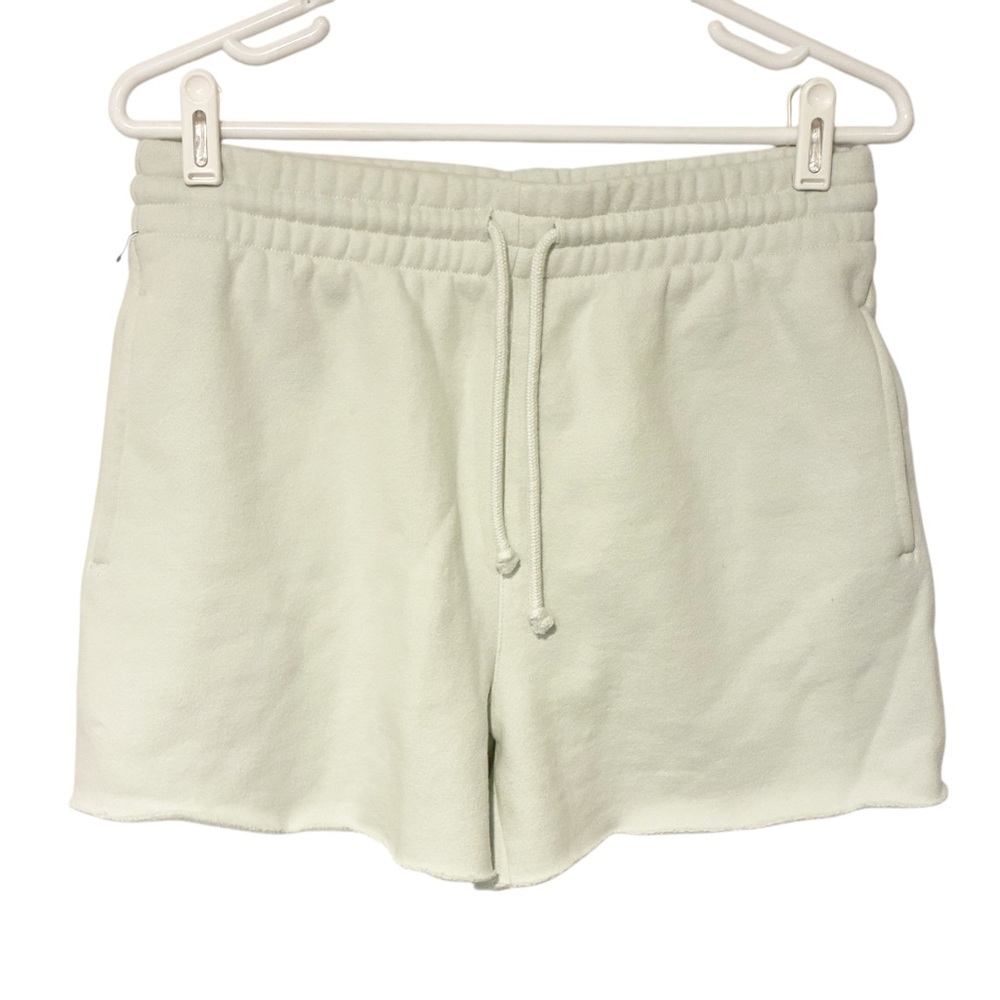 Tna Size Medium Cozy Fleece Shorts Pull On Drawstring Heavy Ivory Womens